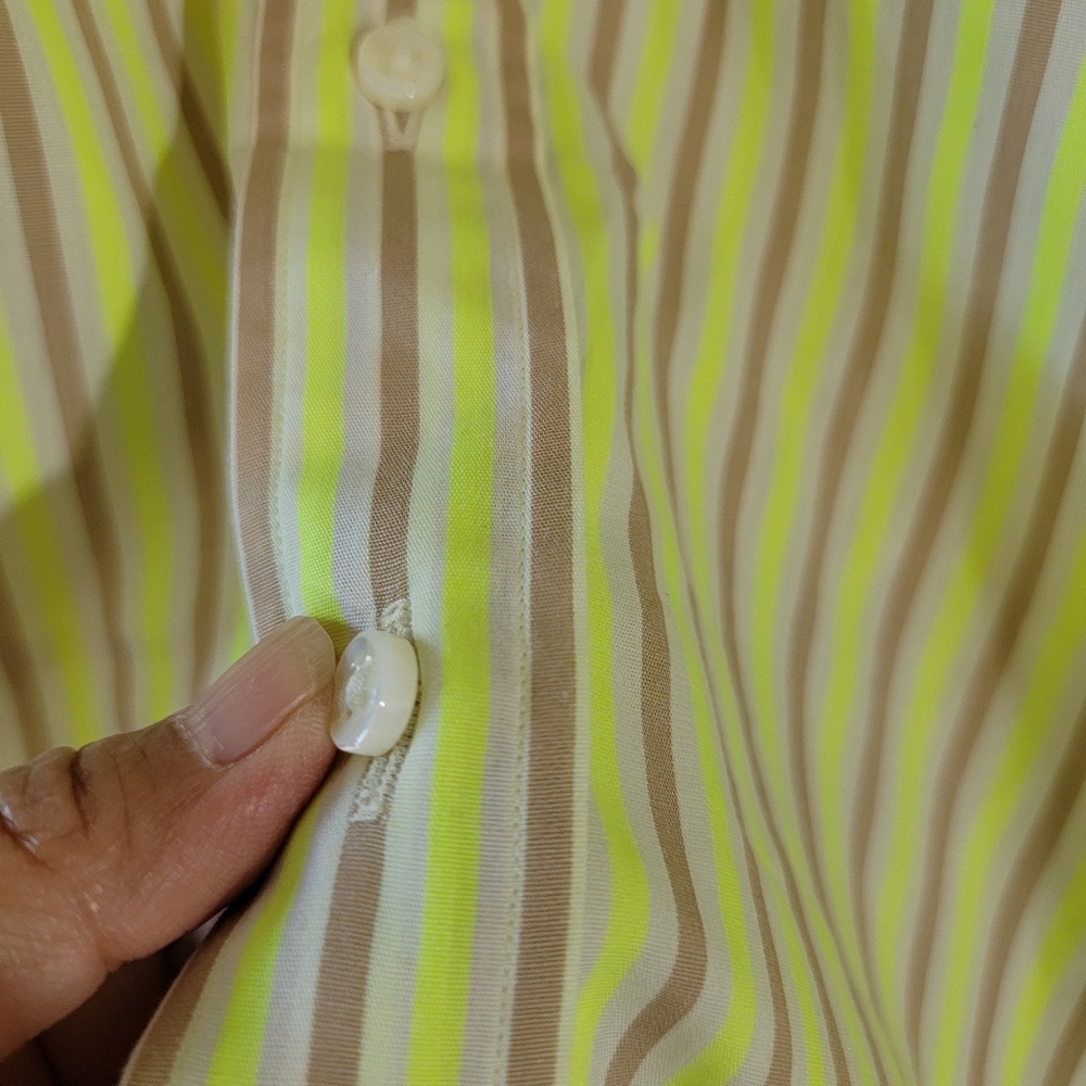 SID MASHBURN Yellow Brown Striped Button-Up Shirt Mens Sz M Quite Luxury Office - Picture 4 of 12